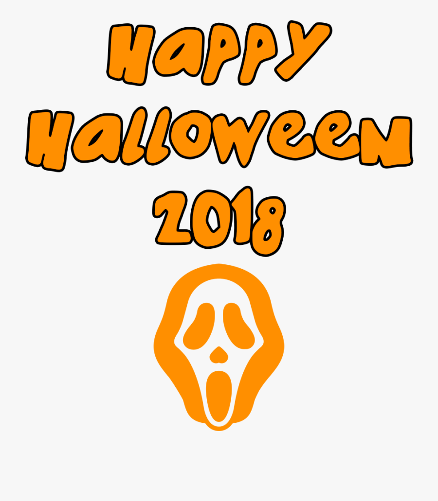 Happy Halloween 2018 Scary Mask - Happy Halloween Scary Font, Transparent Clipart
