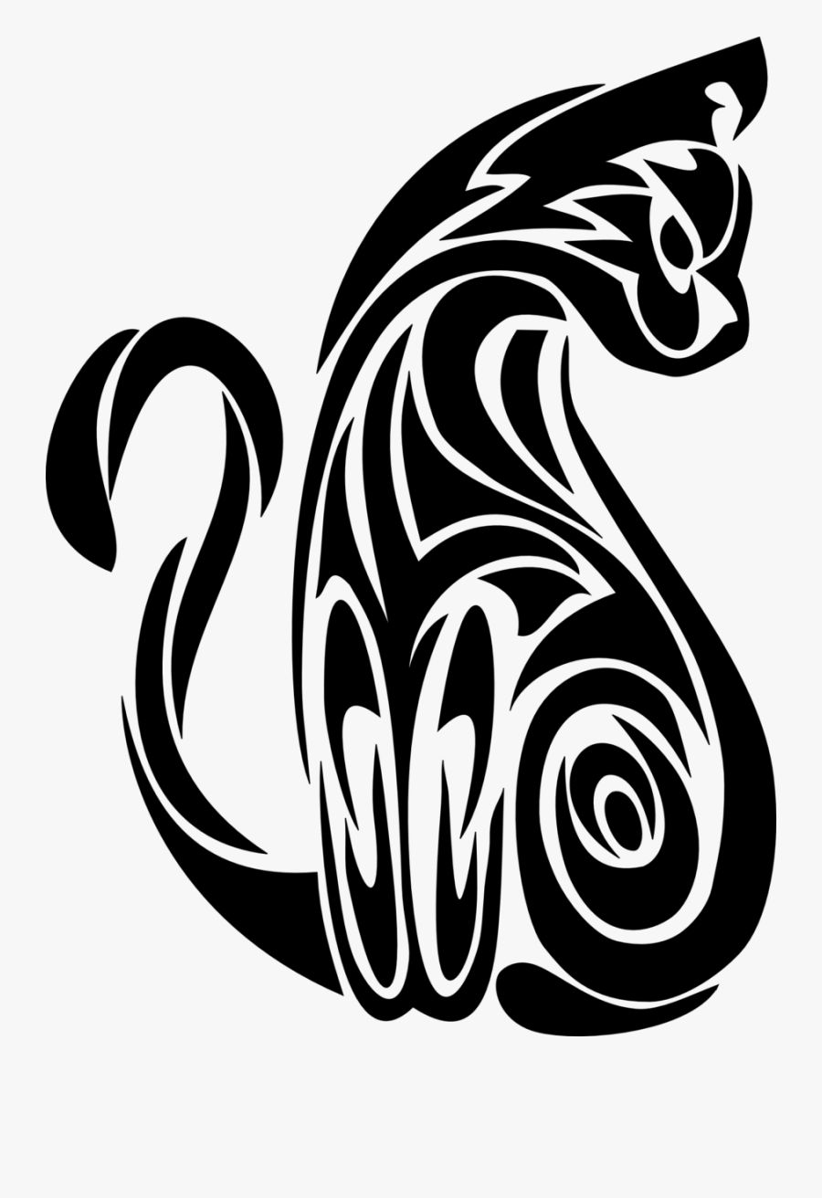 Aquarius Black And White Tattoo Clip Art - Cross Stitch Geometric Patterns Cat, Transparent Clipart