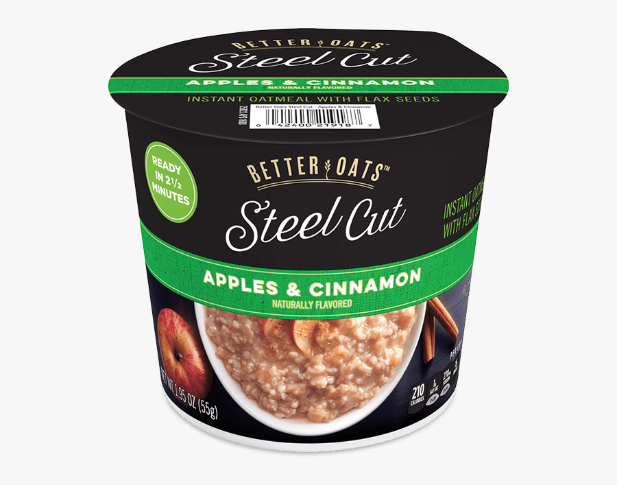 Better Oats Steel Cut Apples & Cinnamon Instant Oatmeal - Better Oats Cups, Transparent Clipart