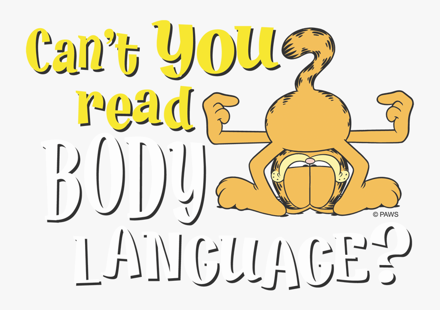 Garfield Body Language, Transparent Clipart