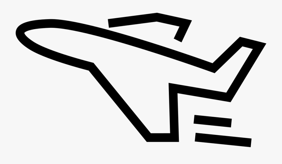 Airplane Outline Pointing Left Comments - Plane Outline Png, Transparent Clipart