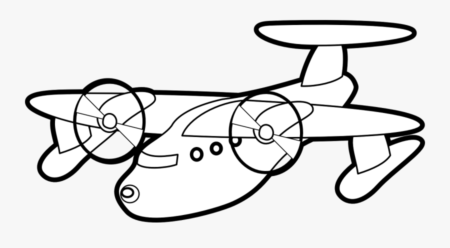 Propeller-driven Airplane Fly White Free Photo - Plane Vector Black And White, Transparent Clipart