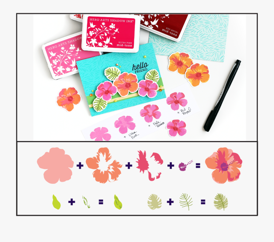 Hero Arts Hibiscus Layering Stamp, Transparent Clipart