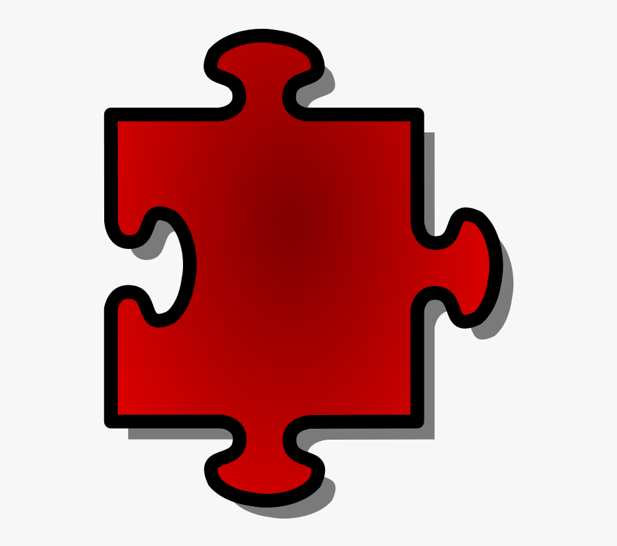 Free Clip Art "red Jigsaw Piece - Blue Puzzle Pieces Clip Art, Transparent Clipart