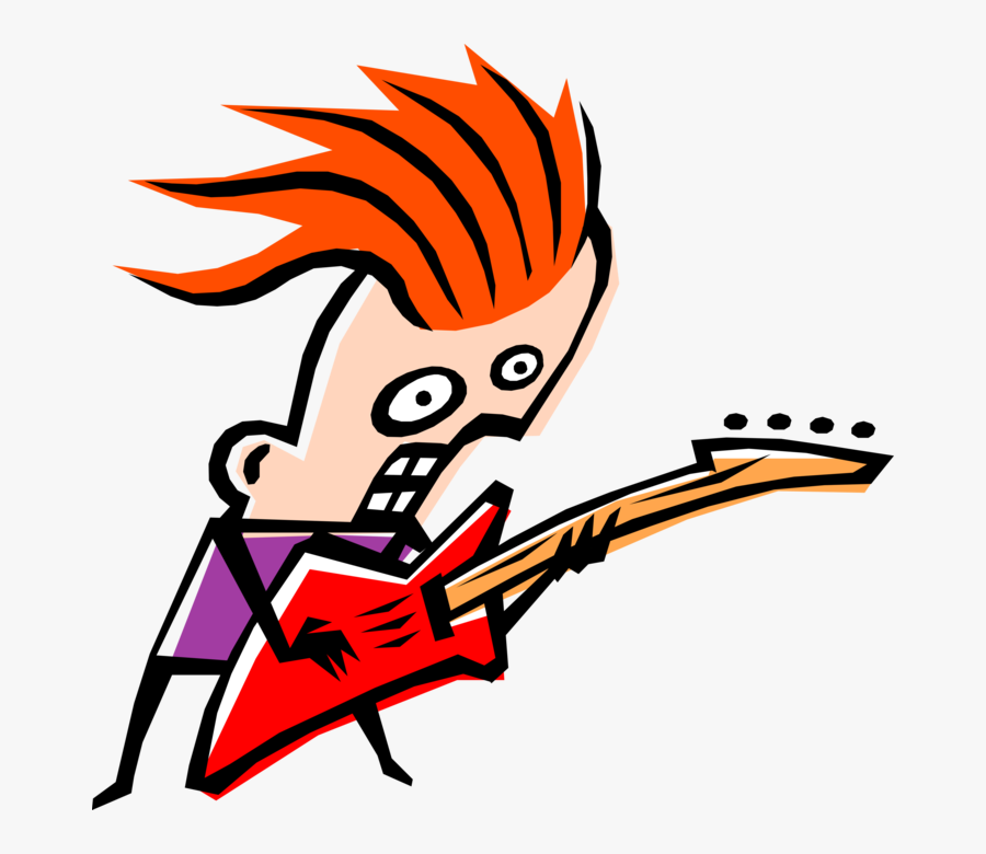 Vector Illustration Of Heavy Metal Musician Lets Loose - Perfil Graciosas, Transparent Clipart