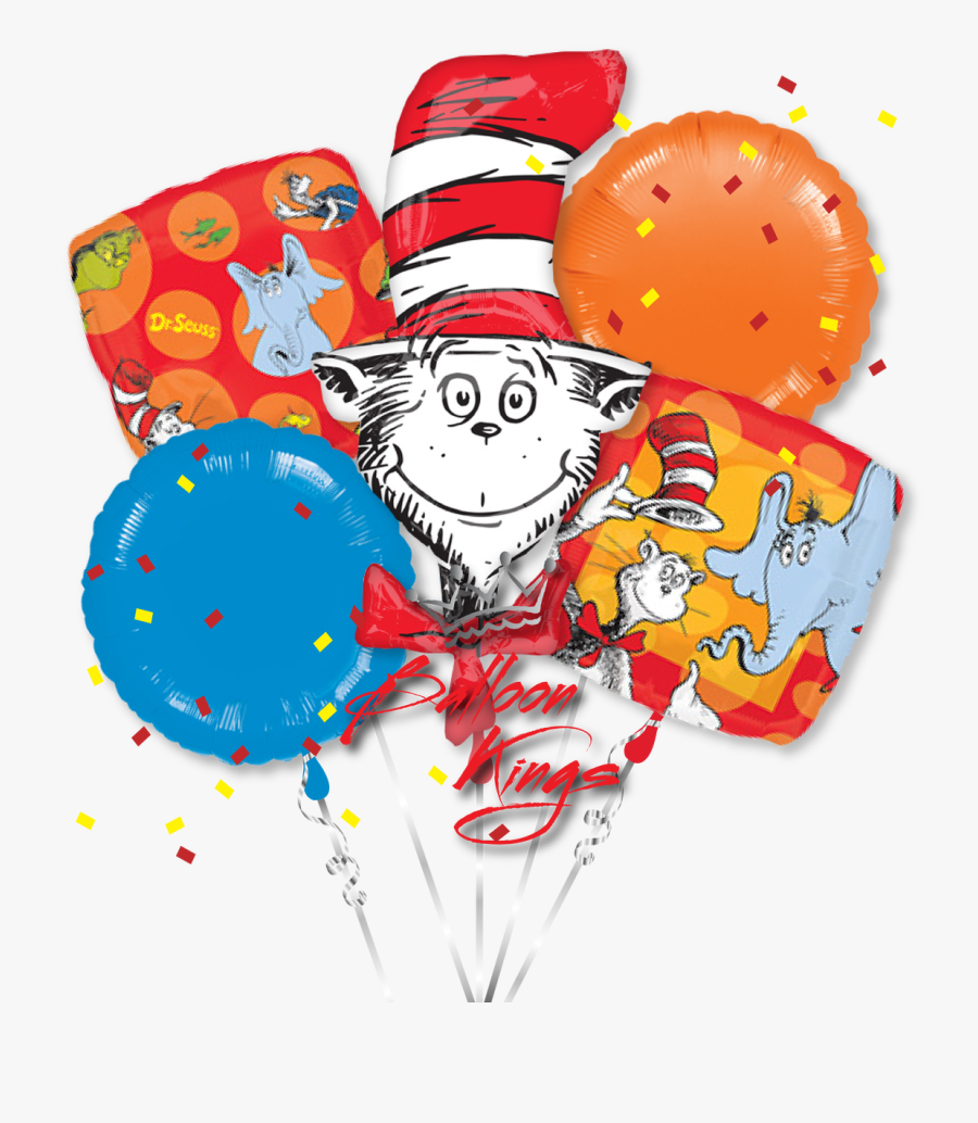 Dr Seuss Cat In The Hat Bouquet - Balloon, Transparent Clipart