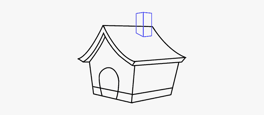 Drawn Windows Cartoon House - Chimney Drawing On House, Transparent Clipart
