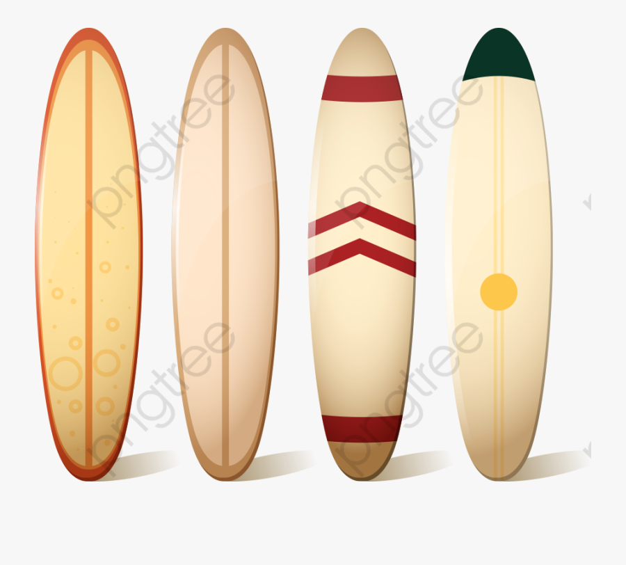 Four Cartoon Vector This - Free Surfboard Image Transparent Background, Transparent Clipart