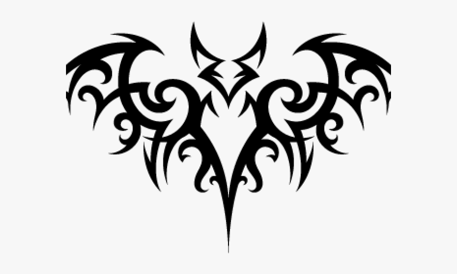 Gothic Clipart Bat - Tribal Tattoo Bat, Transparent Clipart