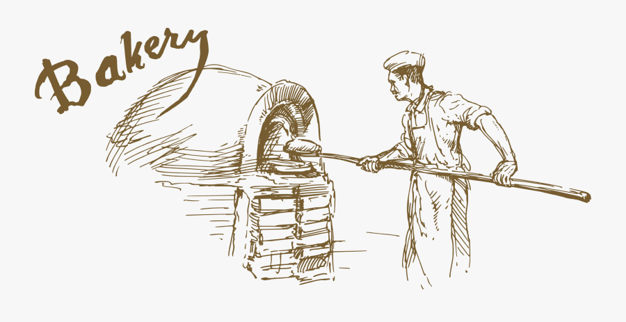 Bakery Pizza Baking Bread - Bread Baker Drawing, Transparent Clipart