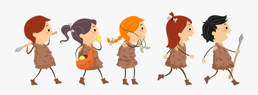 Stone Age Kids - Stone Age Child Clipart, Transparent Clipart