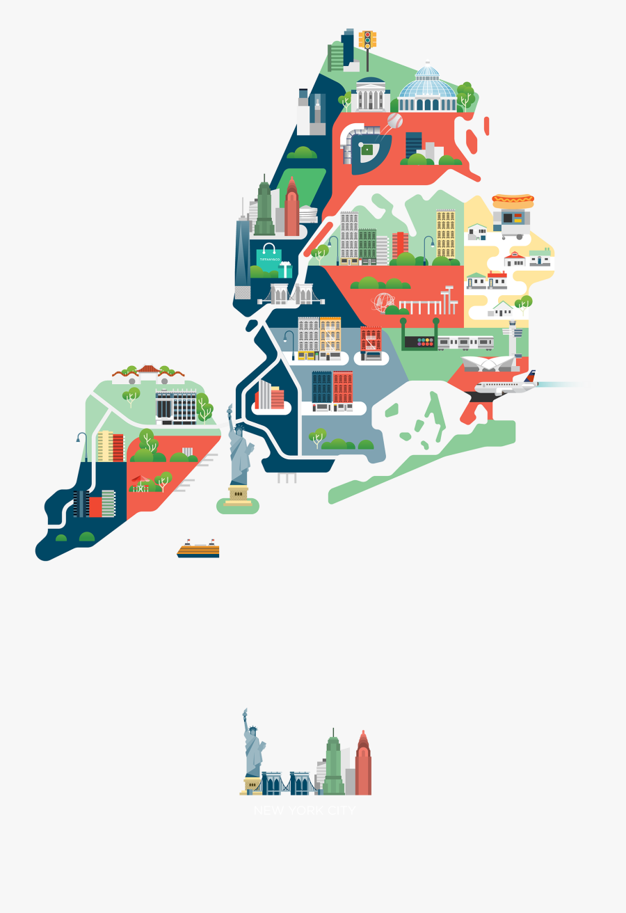 Clip Art Illustration Cities Of America - Drawing, Transparent Clipart