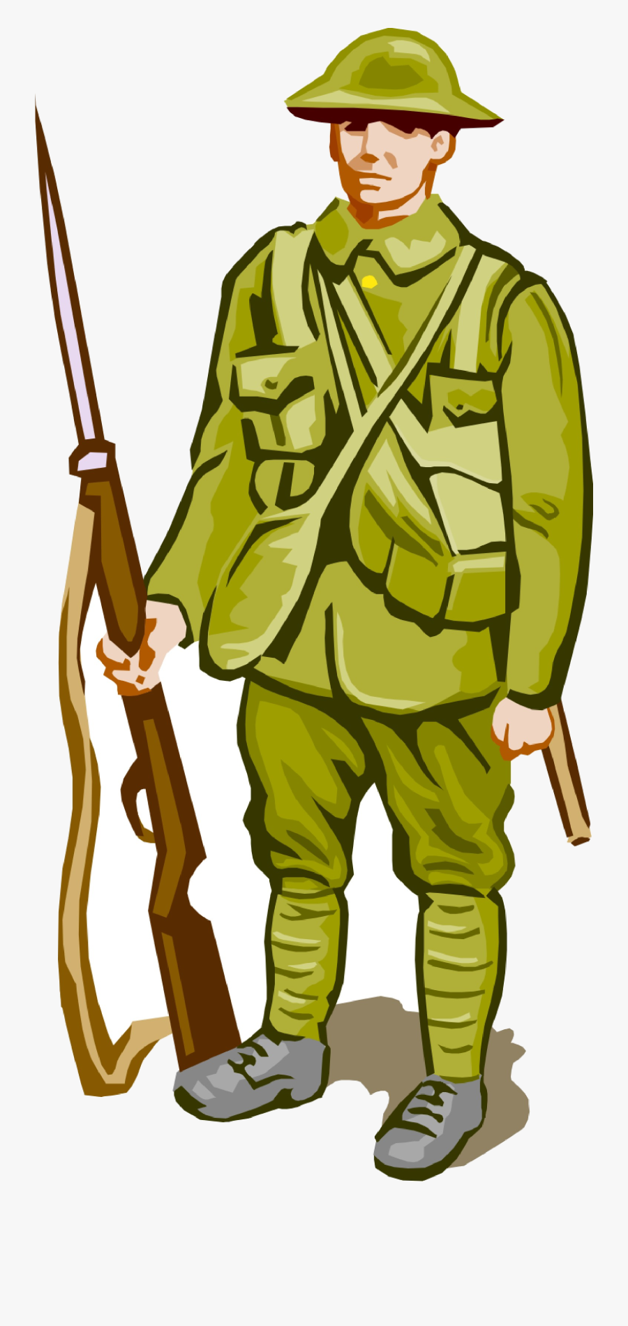 Soldier Free American Cliparts Clip Art Transparent - First World War Soldier Cartoon, Transparent Clipart
