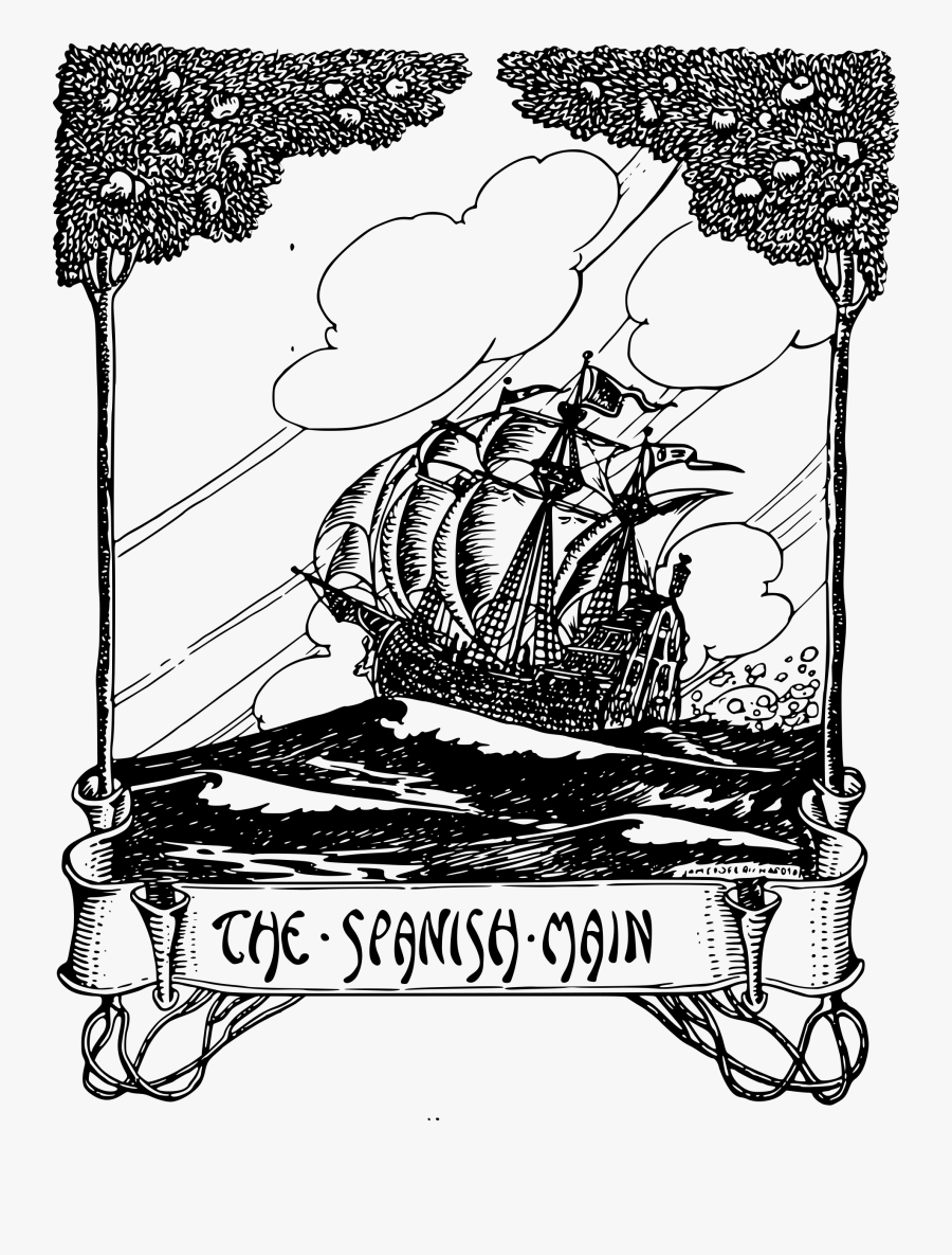 Clipart Main Boat Engraving - Illustration, Transparent Clipart