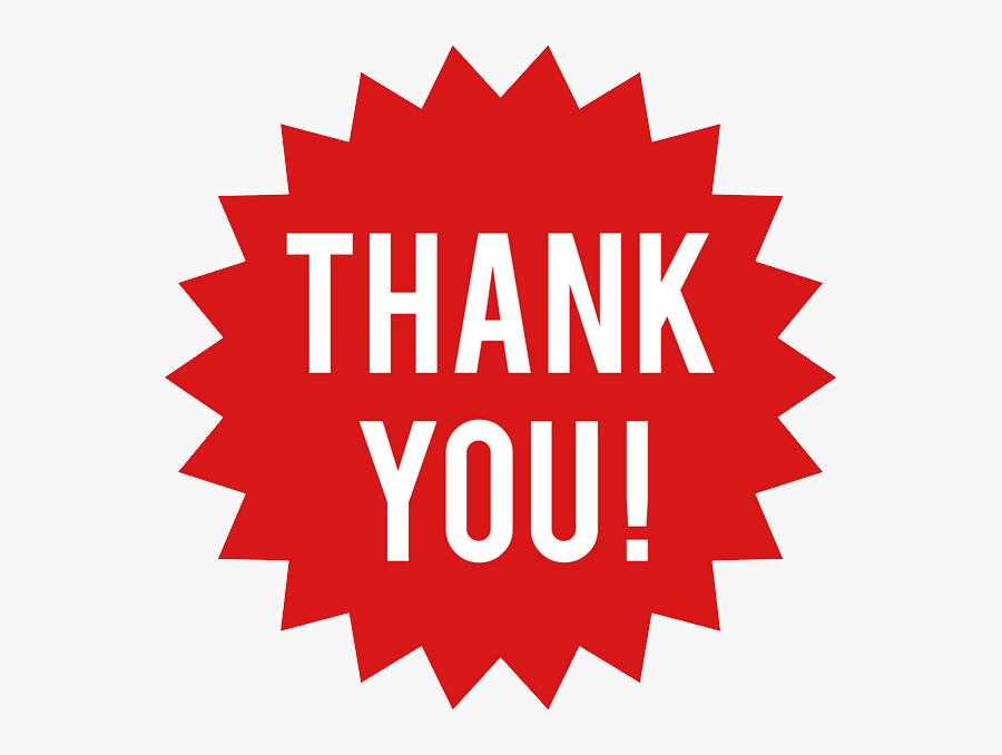 Thank You Red White - Thank You Red And White, Transparent Clipart