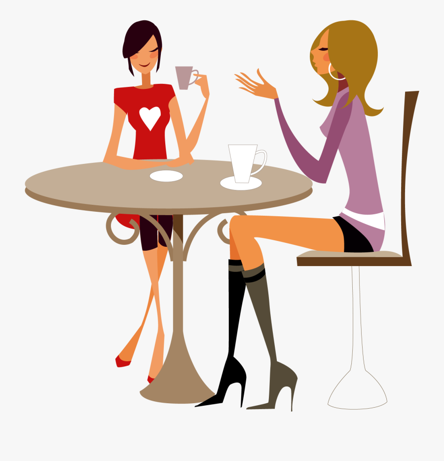 Clipart Freeuse Stock Coffee Drink Illustration Urban - Coffee Time With The Girls, Transparent Clipart
