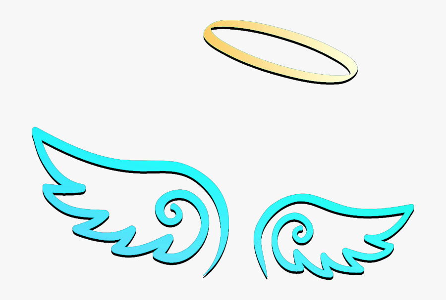 #freetoedit #wings #angel #halo #blue #yellow #crown - Angel And Devil, Transparent Clipart