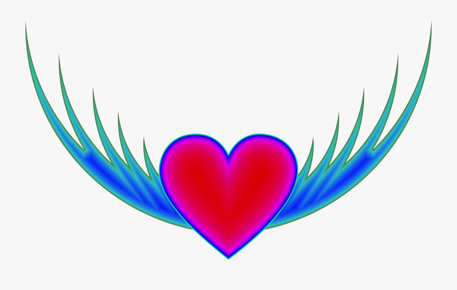 Heart With Wings Transparent Background, Transparent Clipart