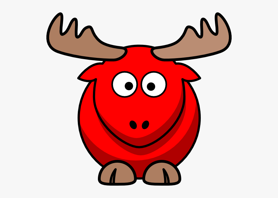 Red Cartoon Clip Art - Cartoon Elk, Transparent Clipart