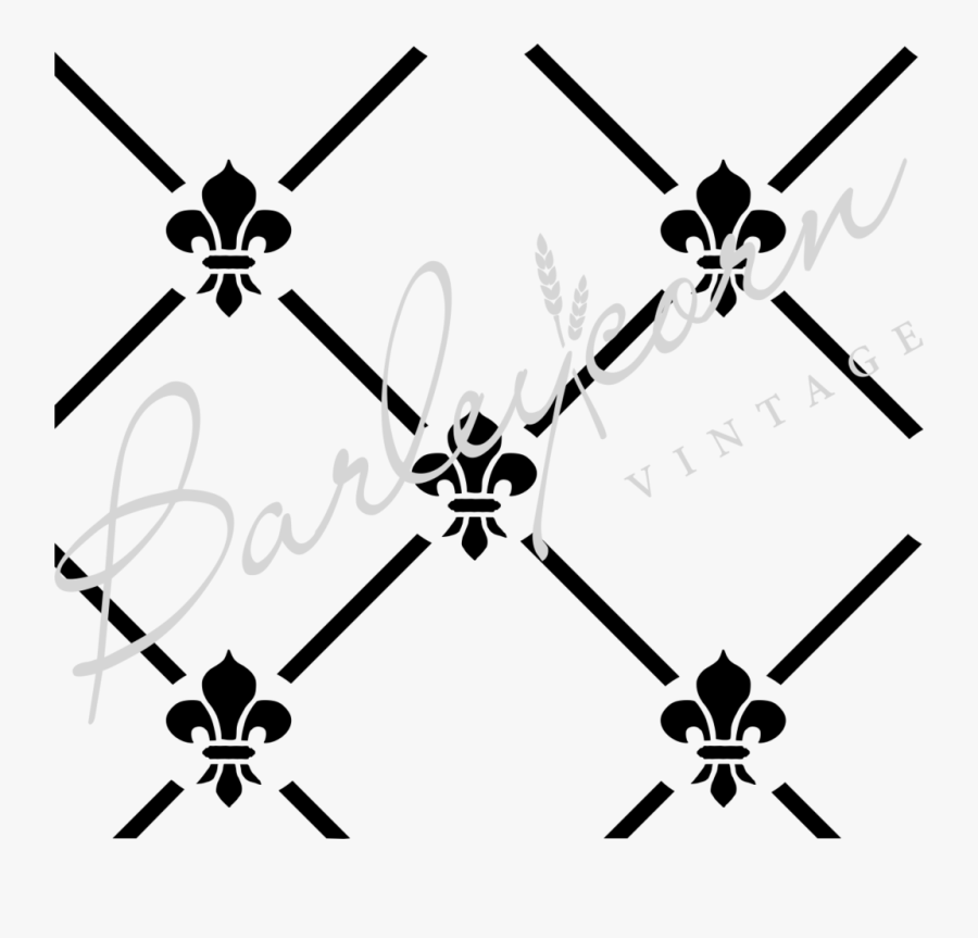 Fleur De Lis Trellis Vintage Stencil, Transparent Clipart