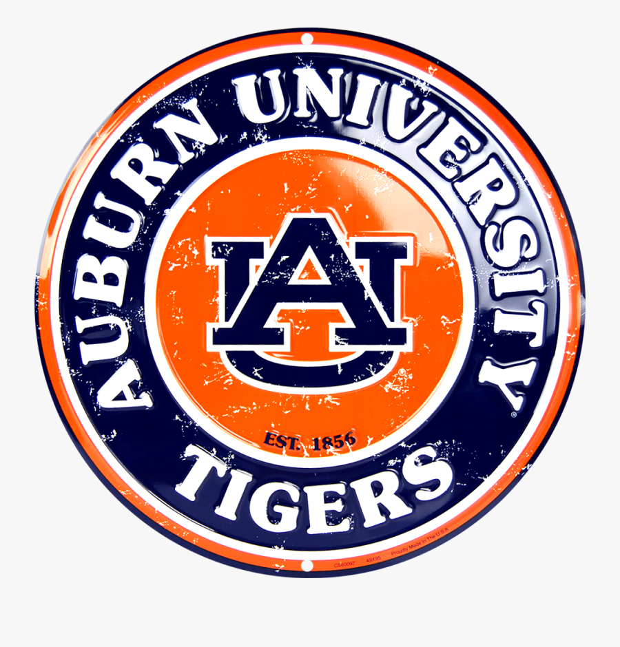 Auburn Tigers Circle Sign - Emblem, Transparent Clipart