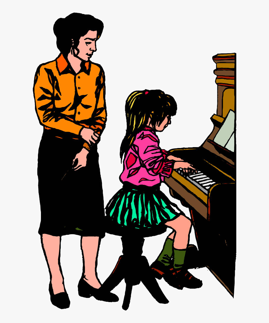 Student The Teacher Art Instruct Students To - Piano Lesson Clipart, Transparent Clipart