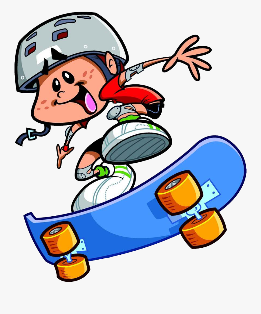 Skateboarding Cartoon Clip Art - Skateboard Helmet Cartoon, Transparent Clipart