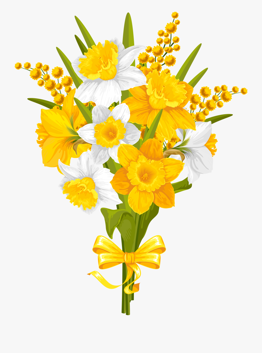 Daffodil Clipart Tulip - Clipart Yellow Flower Vase, Transparent Clipart