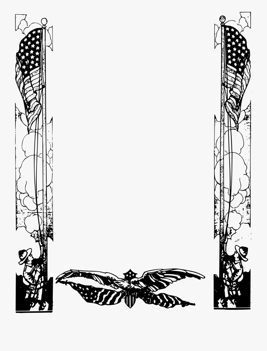 Soldier Svg Flag Png - Line Art, Transparent Clipart