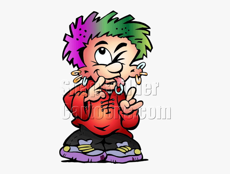 Punk Boy With Multi-color Hair - Drop By To Say Hi, Transparent Clipart