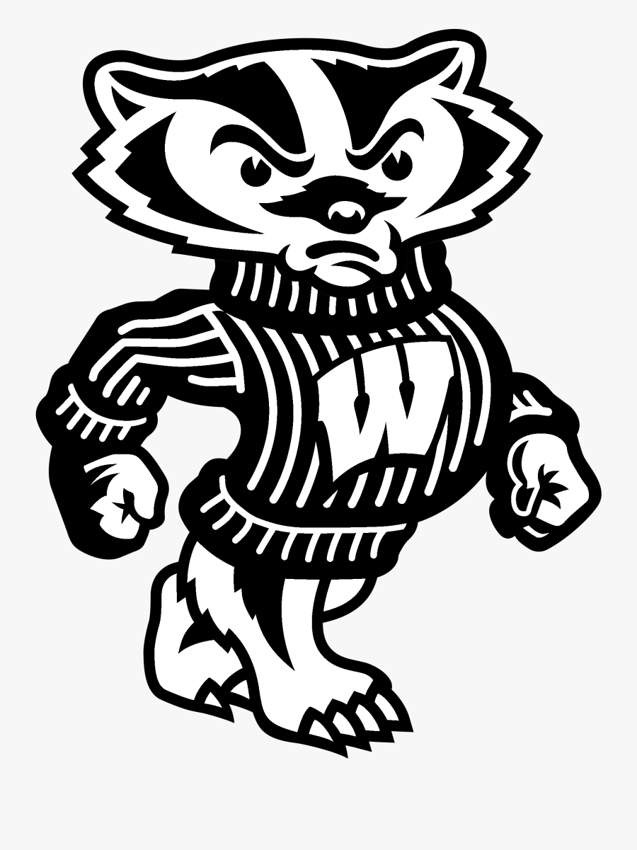 Wisconsin Badgers Logo Black And White, Transparent Clipart