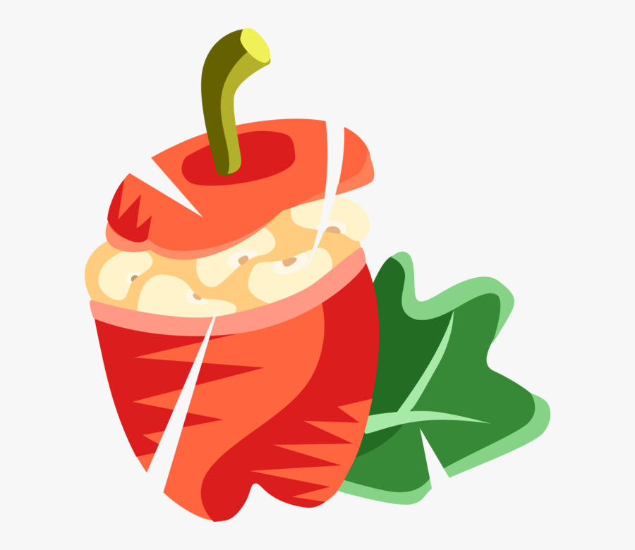 Cuisine Stuffed Vector Image - Stuffed Peppers Clipart, Transparent Clipart