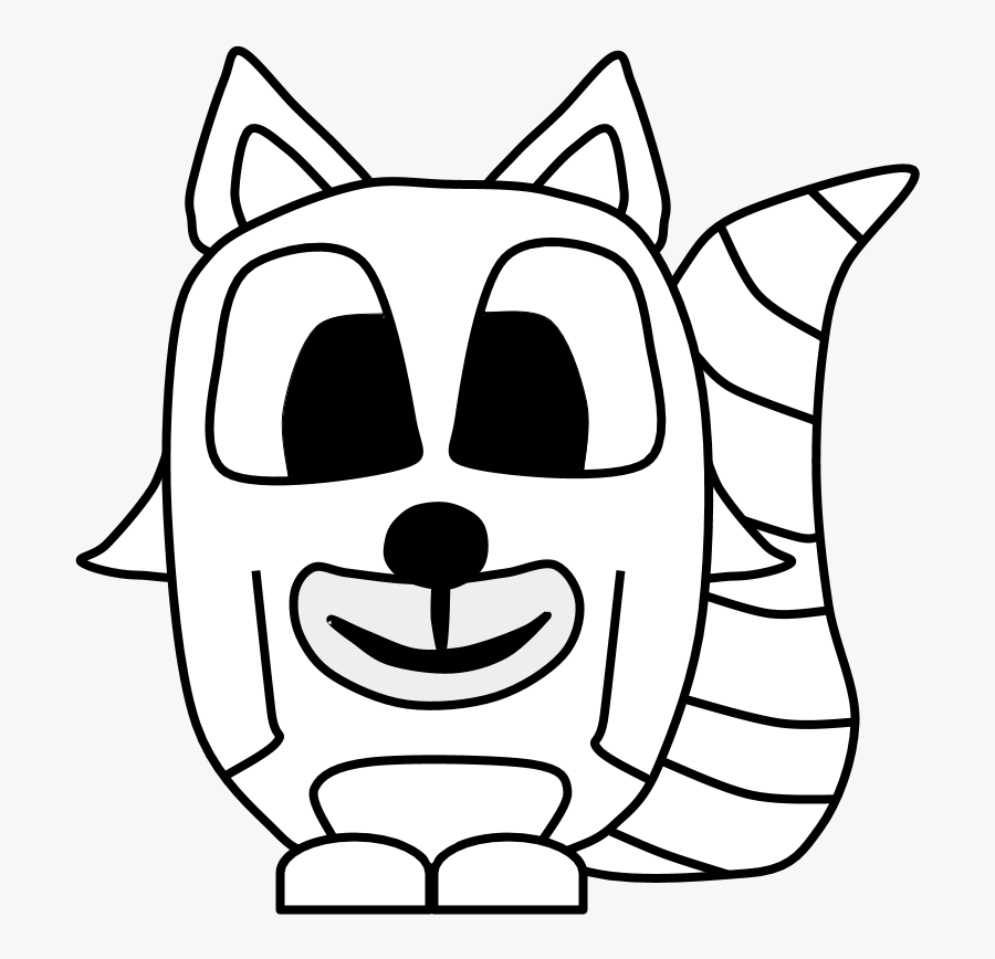 Raccoon, Big Eyes, Black And White, Cartoon Animal, - Cartoon, Transparent Clipart