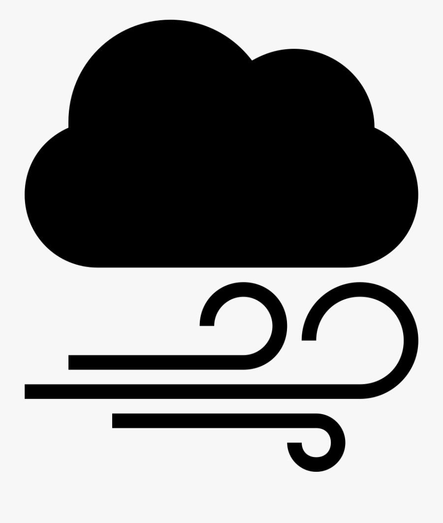 Cloud Dark Shape And Wind Lines Of Weather Interface - Météo Vent, Transparent Clipart
