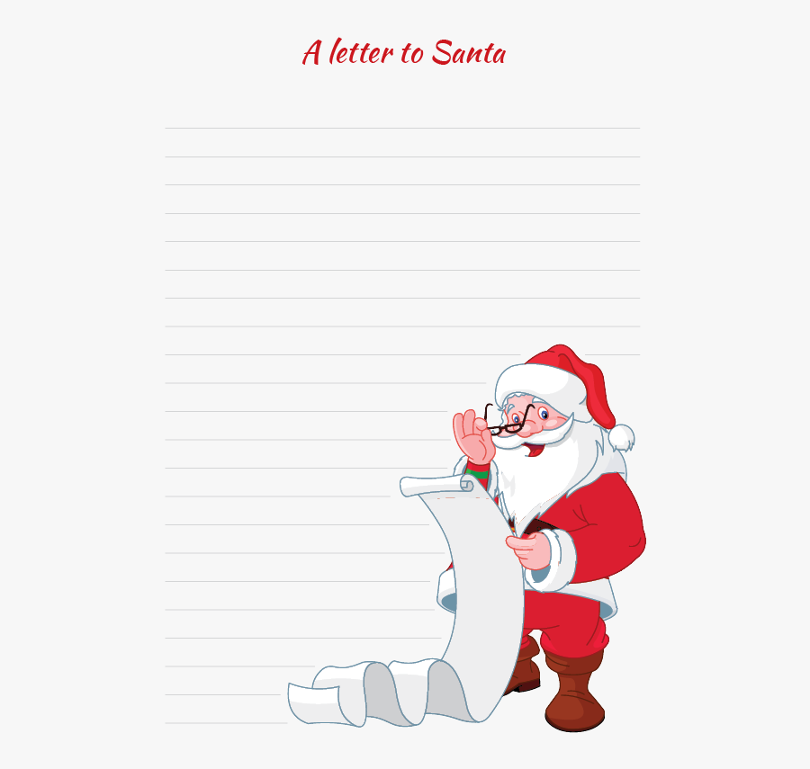 Santa Claus Checking His List, Transparent Clipart