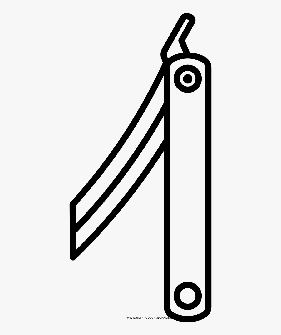 Straight Razor Blade Coloring Page, Transparent Clipart