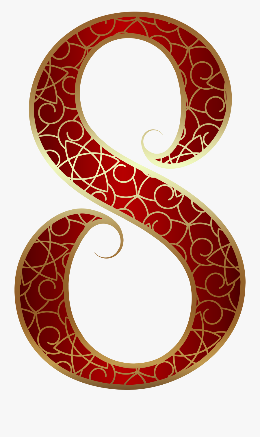 Red And Golden Stencil Design, Transparent Clipart