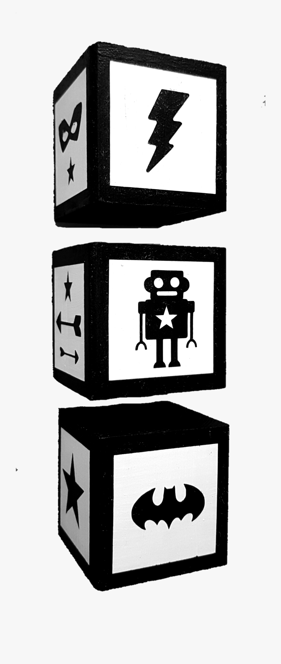 Wooden Blocks Superhero Set, Transparent Clipart