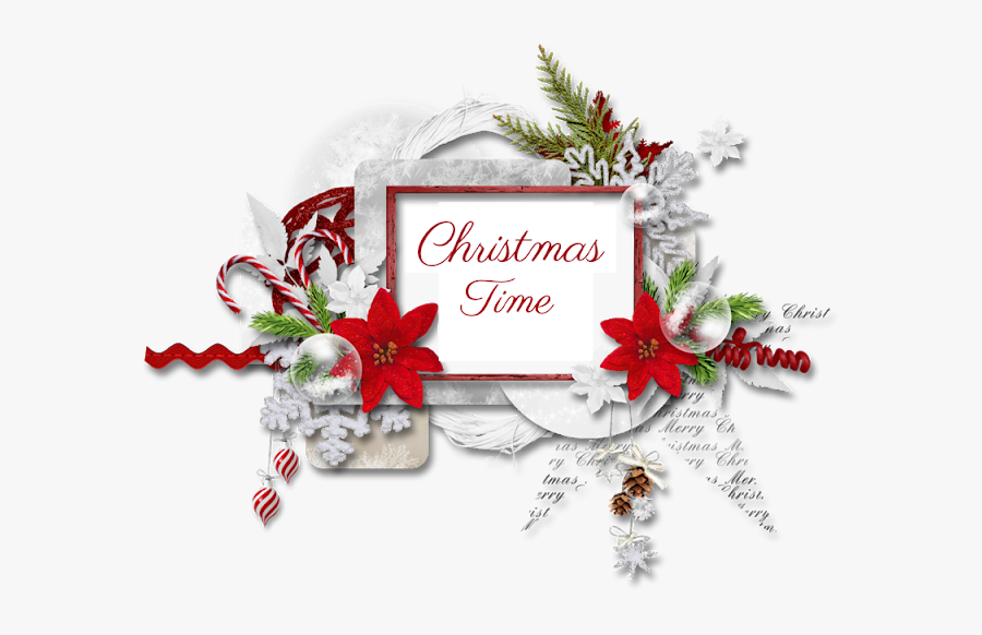 Cadre Fleurs De Noel, Transparent Clipart