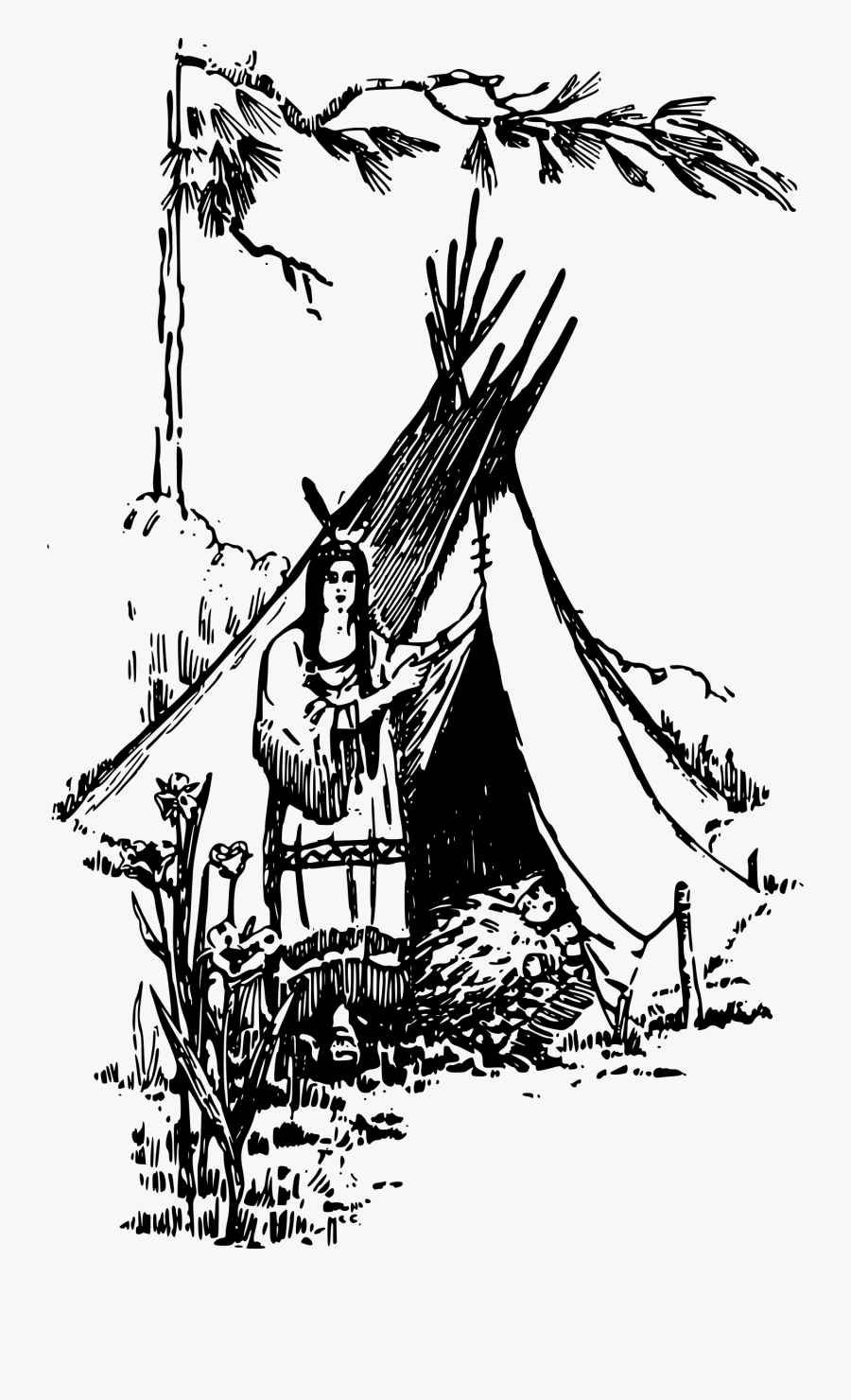 Tipi Drawing Cartoon - Illustration, Transparent Clipart