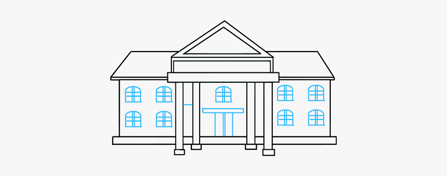 Clip Art College Drawing - House, Transparent Clipart