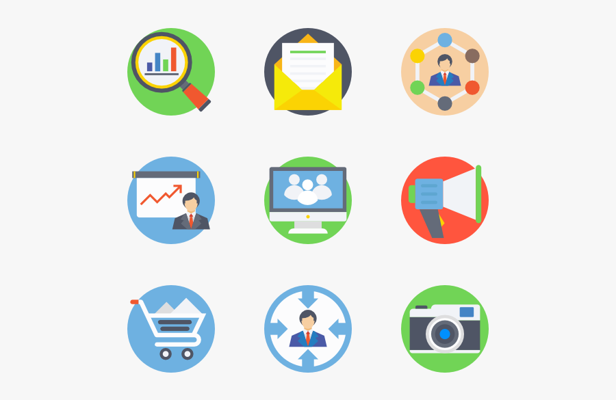 Digital Marketing Vector Icons, Transparent Clipart