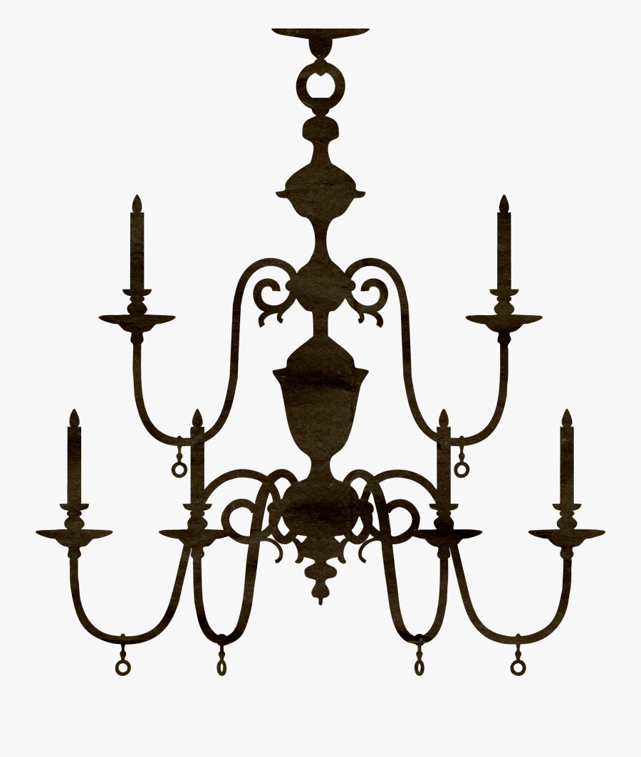 Chandelier Silhouette Clip Art - Ballroom Chandelier Silhouette, Transparent Clipart