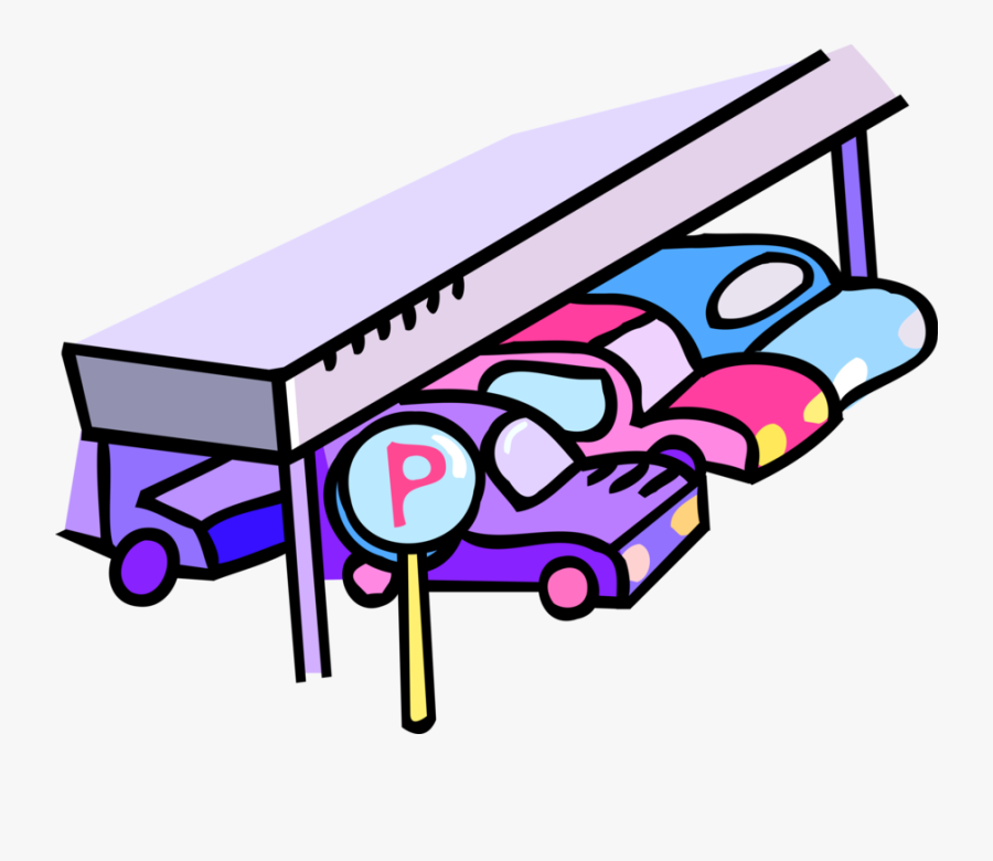 Vector Illustration Of Automobile Motor Vehicles Parked - Parking Lot Questions Clipart, Transparent Clipart