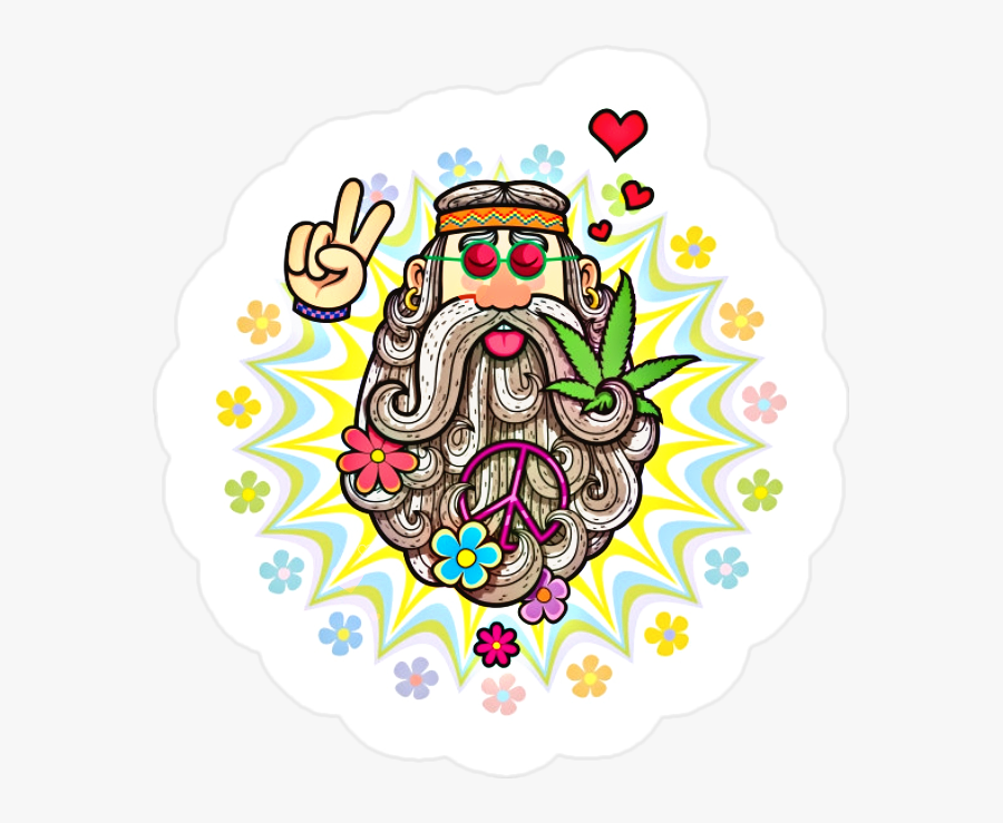 Clip Art Transprent Png - Cartoon Hippie, Transparent Clipart