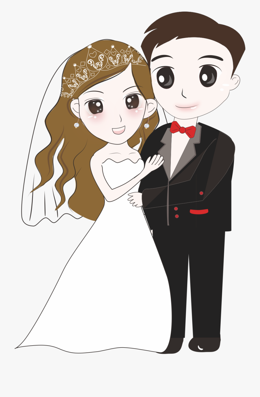 Bridegroom Wedding Cartoon - Wedding Couple Cartoon Png, Transparent Clipart