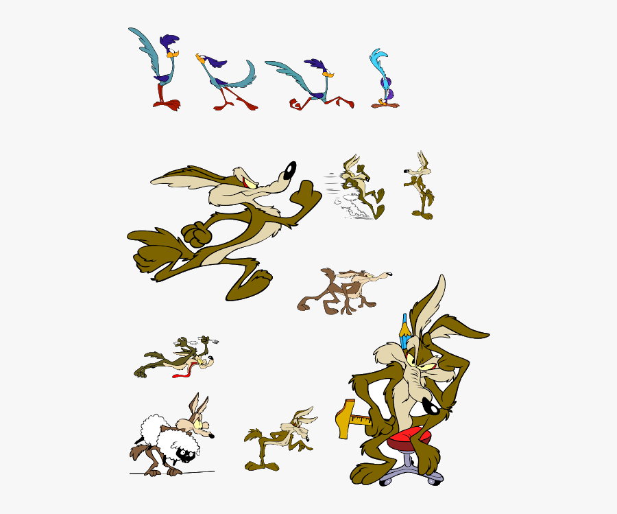 Road Runner Cartoon Coyote , Png Download - Coyote Running Looney Tunes, Transparent Clipart