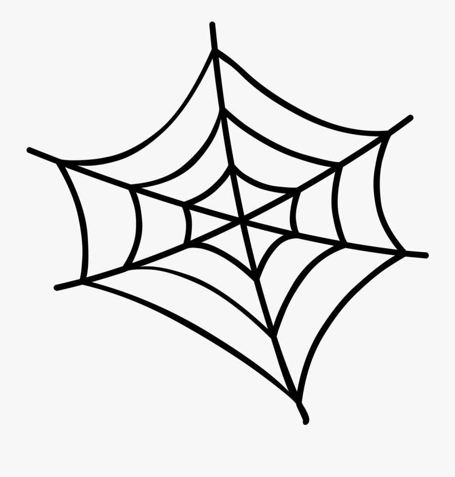 Halloween Spider Spider Web Free Picture - Spider Web Black And White, Transparent Clipart
