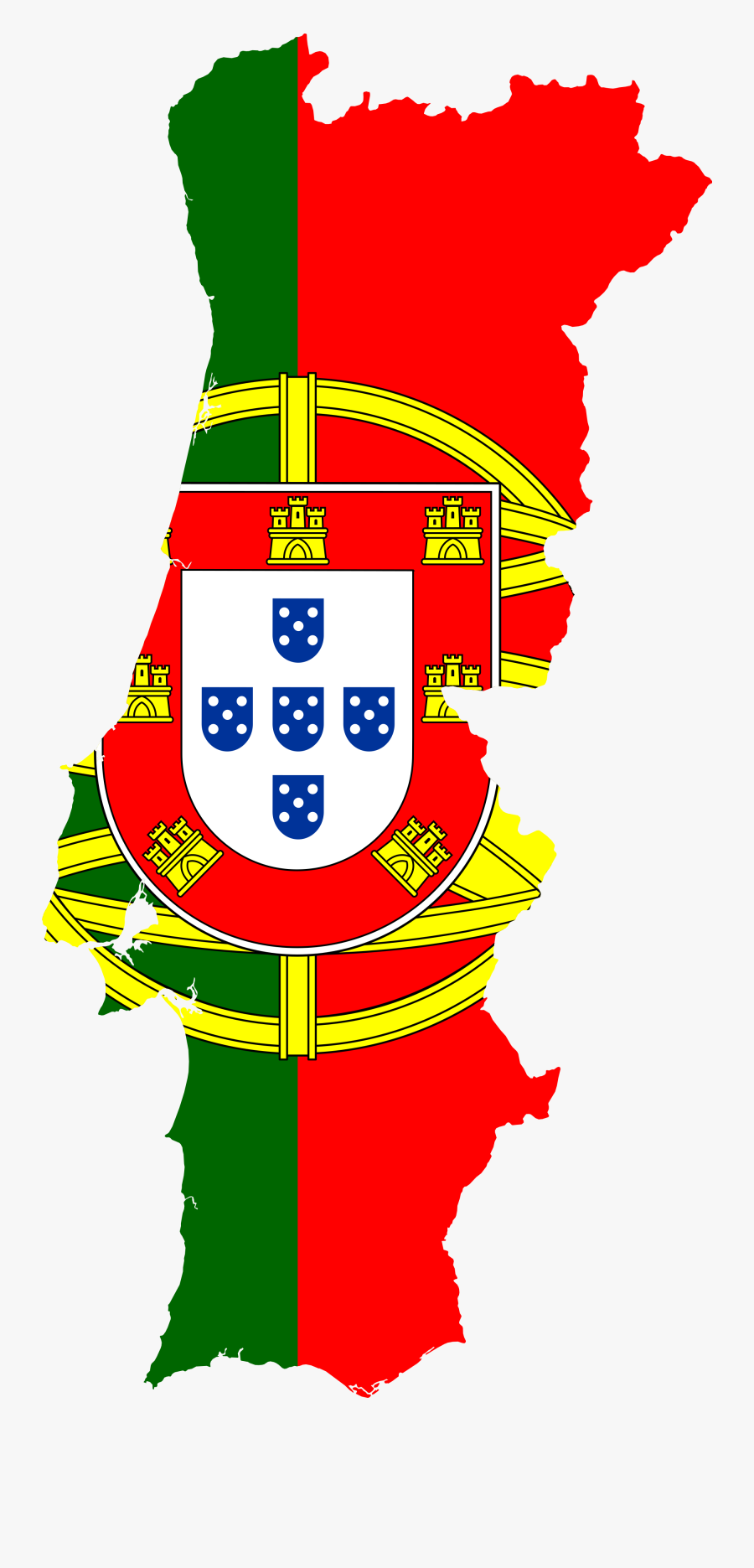 Portugal Map With Flag, Transparent Clipart