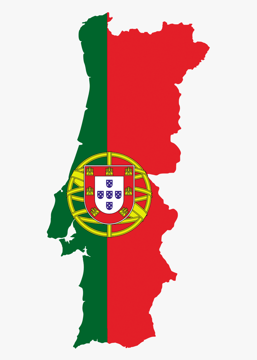 Portugal Map With Flag, Transparent Clipart